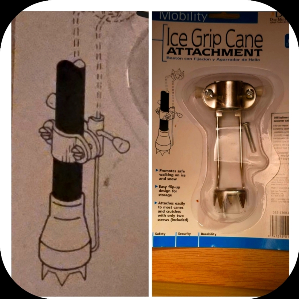 DMI Mobility Ice Grip Cane/Crutches  Attachment - NEW-Unisex